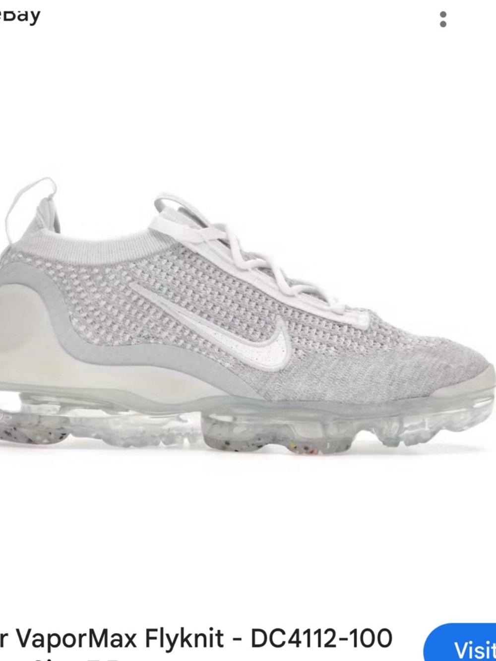 Nike Women’s VaporMax Flyknit Sneakers - Light Grey/Silver 8